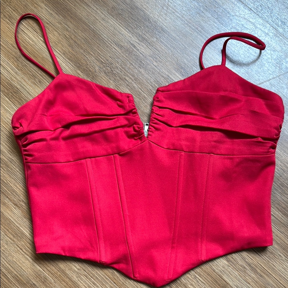 Cotton Candy Red Corset Top